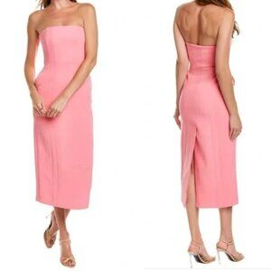 A.L.C. Elizabeth Strapless Sheath Midi Dress Grapefruit Pink NWT $550